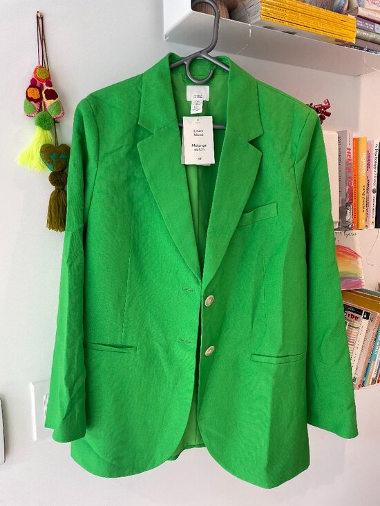 H&M Jackets & Blazers - H&M Linen Blend NWT Kelly Green Blazer